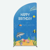 Aperturee Aperturee Undersea Shark Clownfish Birthday Half Moon Arch Backdrop